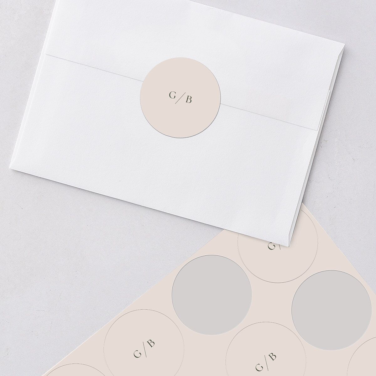 Pastel Garden Wedding Stickers Linen Circle