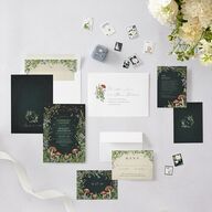 Mushroom Garden Fairytale Wedding Invitations Dark Green Signature Blank No Standard