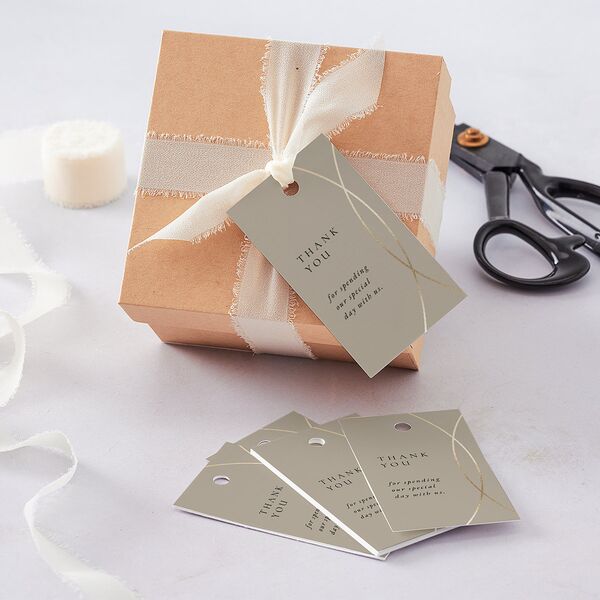 Minimal Rings Favor Gift Tags Gold Pure White Signature