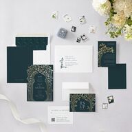 Arboretum Archway Foil Wedding Invitations Gold Dark Night Signature Blank No