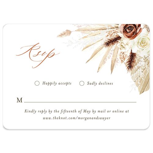 Western Floral Wedding Response Cards Terracotta Signature Rounded