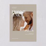 Checked Save the Date Cards Taupe Signature smooth Blank No Standard