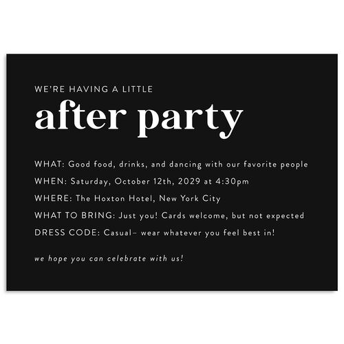 Photo Elopement Wedding Enclosure Cards Charcoal Signature Standard