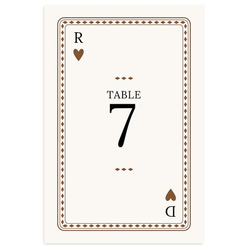 Las Vegas Playing Card Table Numbers Walnut Signature