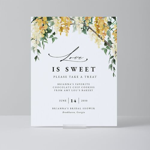 Romantic Wisteria Bridal Shower Standard Menu Tabletop Sign Small Canary Standard Indoor Foam Core S Tabletop Menu