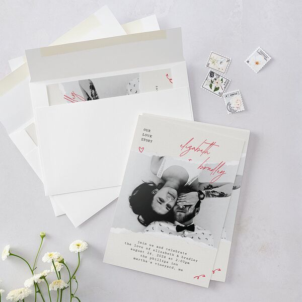 DIY Crafty Photo Wedding Invitations Ruby Signature Blank No Standard