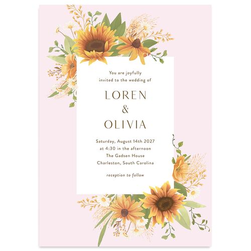 Sweet Sunflowers Wedding Invitations Peony Signature Blank No Standard