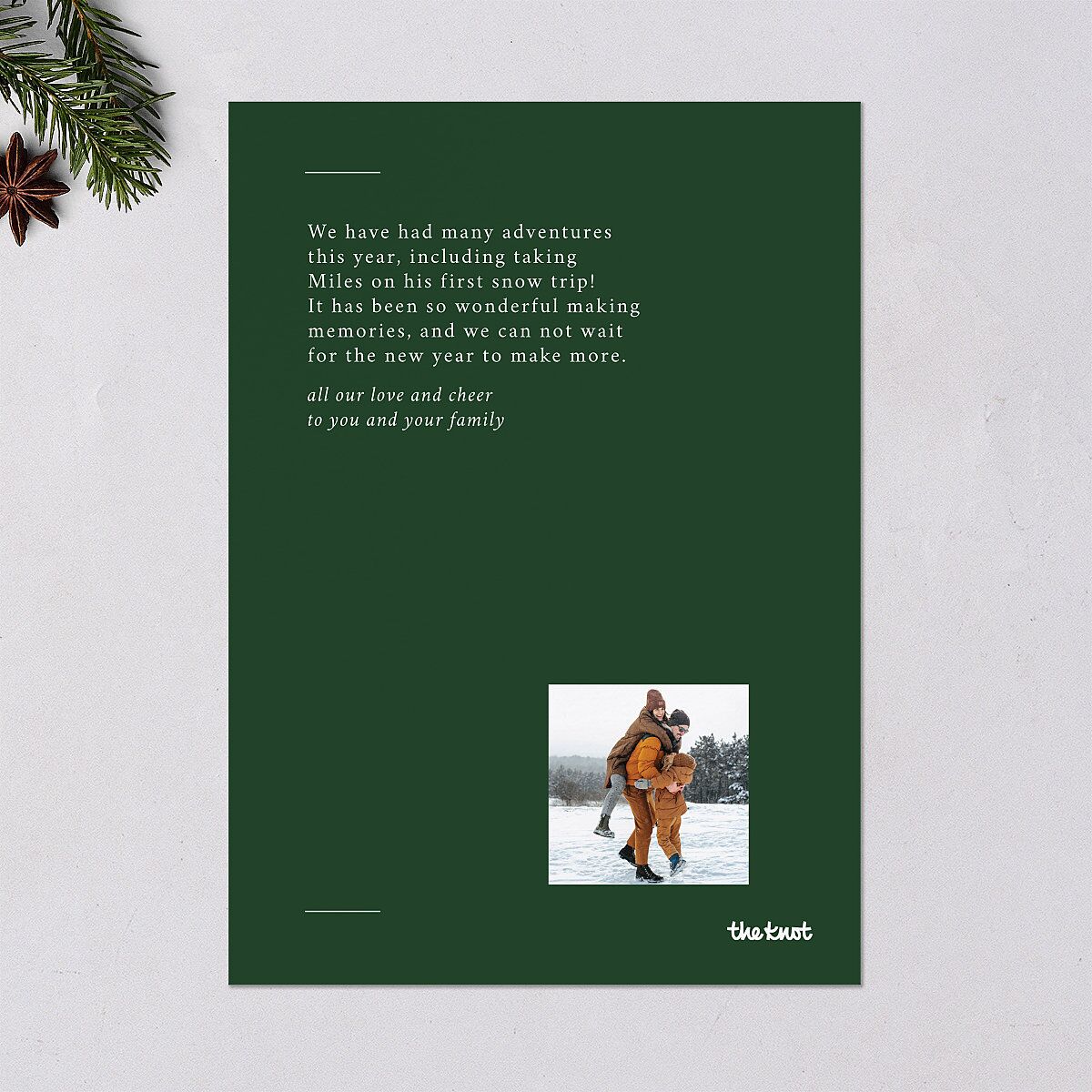 Minimal Holiday Gallery Holiday Cards Hunter Green Signature Blank Standard Portrait