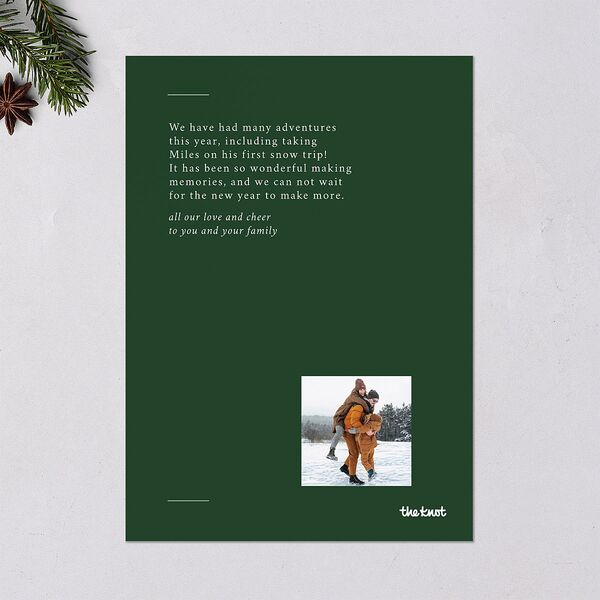 Minimal Holiday Gallery Holiday Cards Hunter Green Signature Blank Standard Portrait
