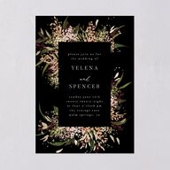 Moody Romance Wedding Invitations Gold Midnight Signature Blank No