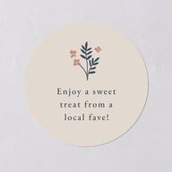 Flora Garden Border Wedding Stickers Moody Blue Circle