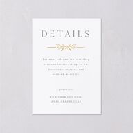 Monogram Leaves Wedding Event Detail Cards Gold Eucalyptus Signature Standard