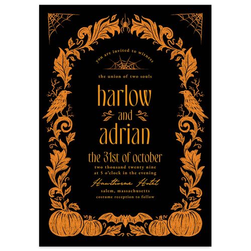 Spooky Halloween Nouveau Wedding Invitations Pumpkin Signature Blank Standard No