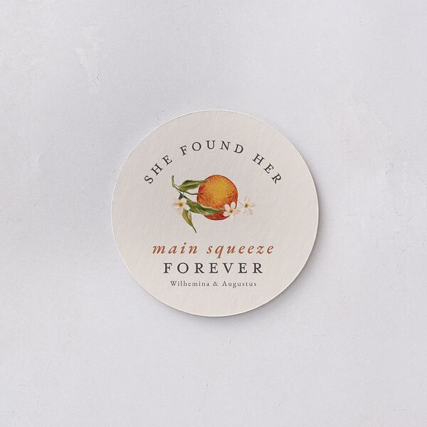 Botanical Citrus Garden Bridal Shower Wedding Day Coasters Rose Gold Cardboard Circle