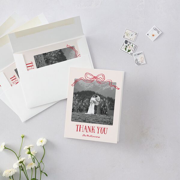 Tied With A Bow Gift Gallery Thank You Cards Scarlet