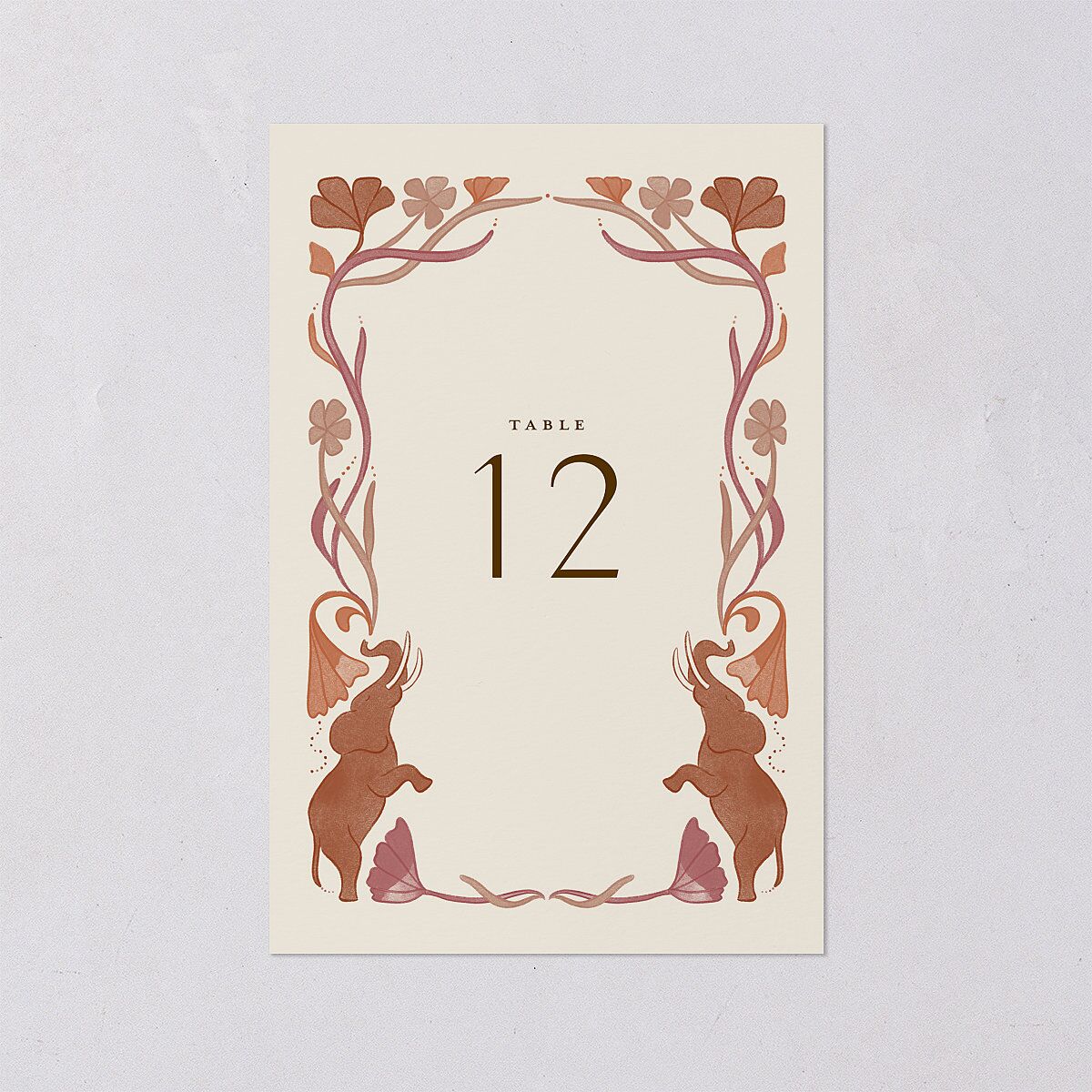 Indian Majestic Legacy Elephants Table Numbers Saddle Signature