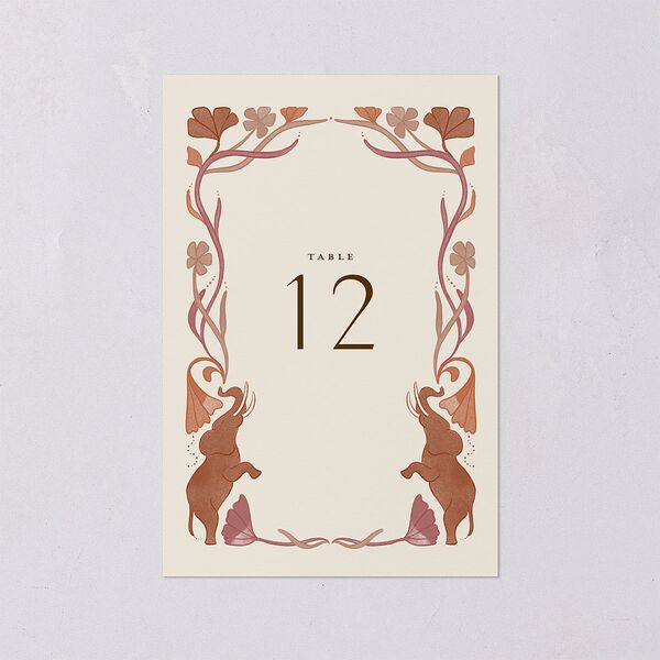 Indian Majestic Legacy Elephants Table Numbers Saddle Signature