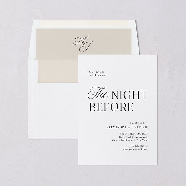 The Night Before Rehearsal Dinner Invitations Midnight Signature Blank Standard