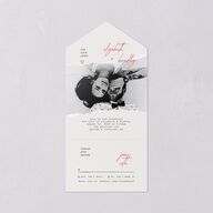 DIY Crafty Photo All-in-One Wedding Invitations Ruby Signature Light Both Recipient and Return Addresses No