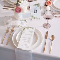 Gilded Fern Frame Place Cards Gold Linen Signature