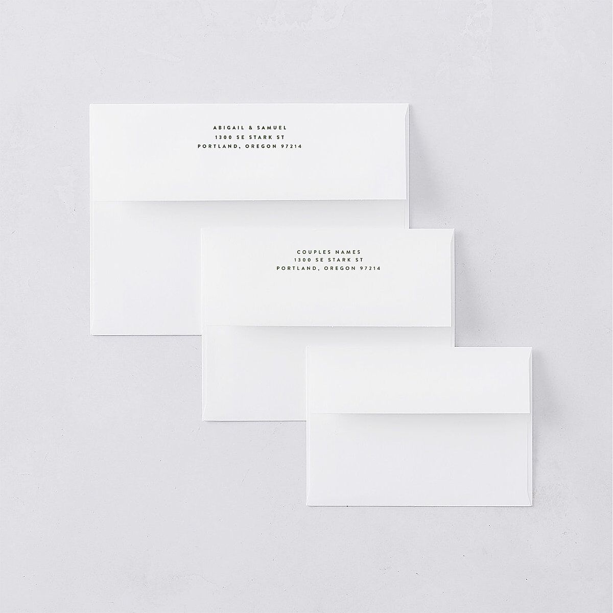 Pressed Leaves Save The Date Card Envelopes White Thyme Both Recipient and Return Addresses Signature Standard
