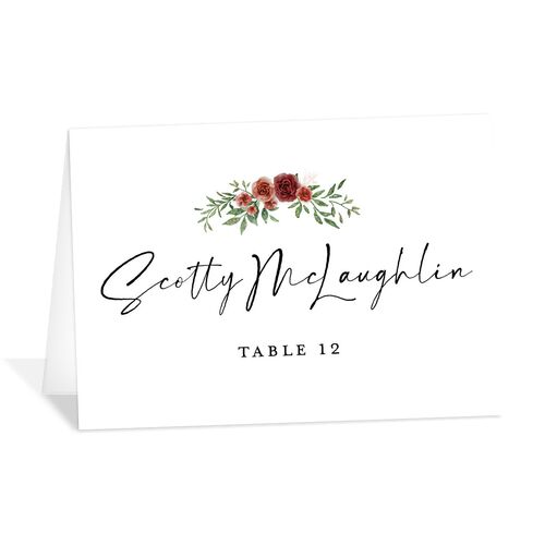 Floral Arc Place Cards Merlot Signature
