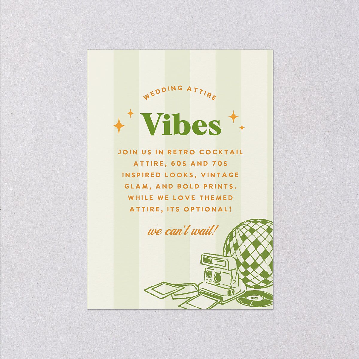 Colorful Retro Stripes Wedding Enclosure Cards Sea Foam Signature Standard
