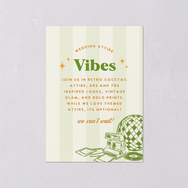 Colorful Retro Stripes Wedding Enclosure Cards Sea Foam Signature Standard