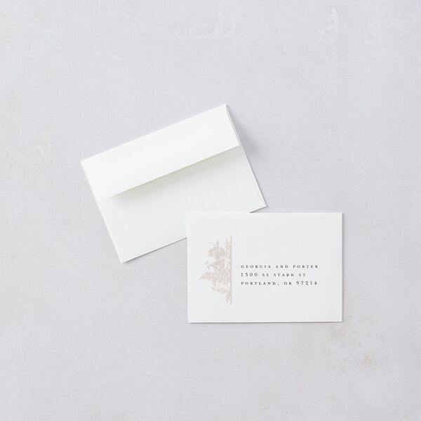 Glistening Garden Wedding Response Cards Gold Linen Signature Standard