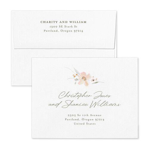 Floral Photo Save the Date Magnet Envelopes Blush Terracotta Return Address Signature Standard