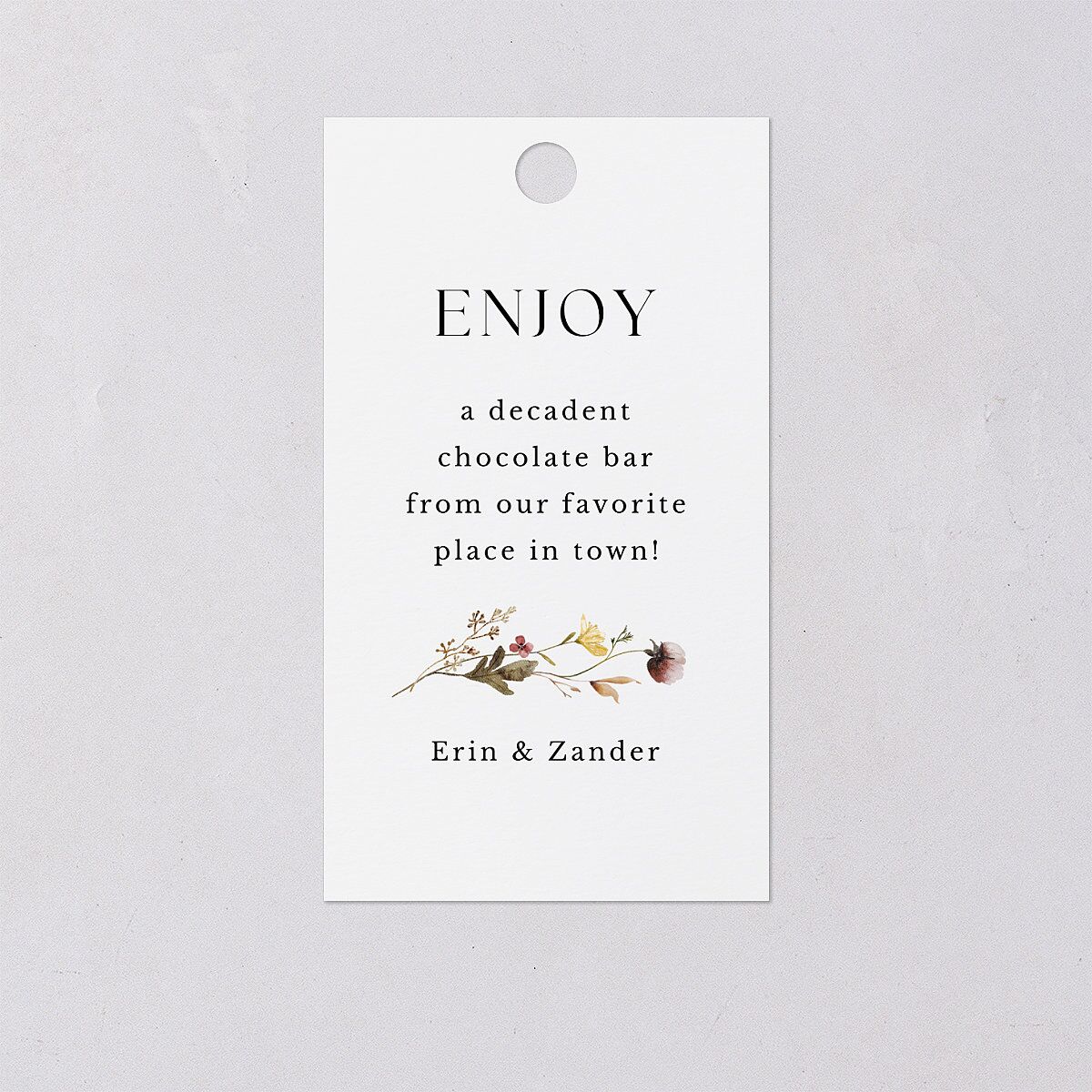 Simple Bohemian Wildflowers Favor Gift Tags Cotton Signature