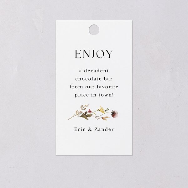 Simple Bohemian Wildflowers Favor Gift Tags Cotton Signature