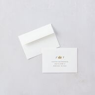 Sword and Roses Fantasy Garden Foil Wedding Response Cards Dark Navy Gold Signature Standard