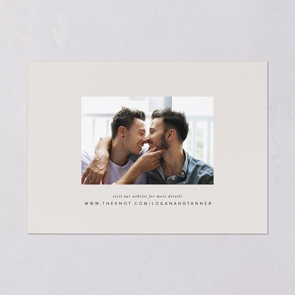 Romantic Minimal Save The Date Cards Snow Signature smooth Blank No