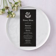 Moody Gothic Rose Menus Midnight Signature