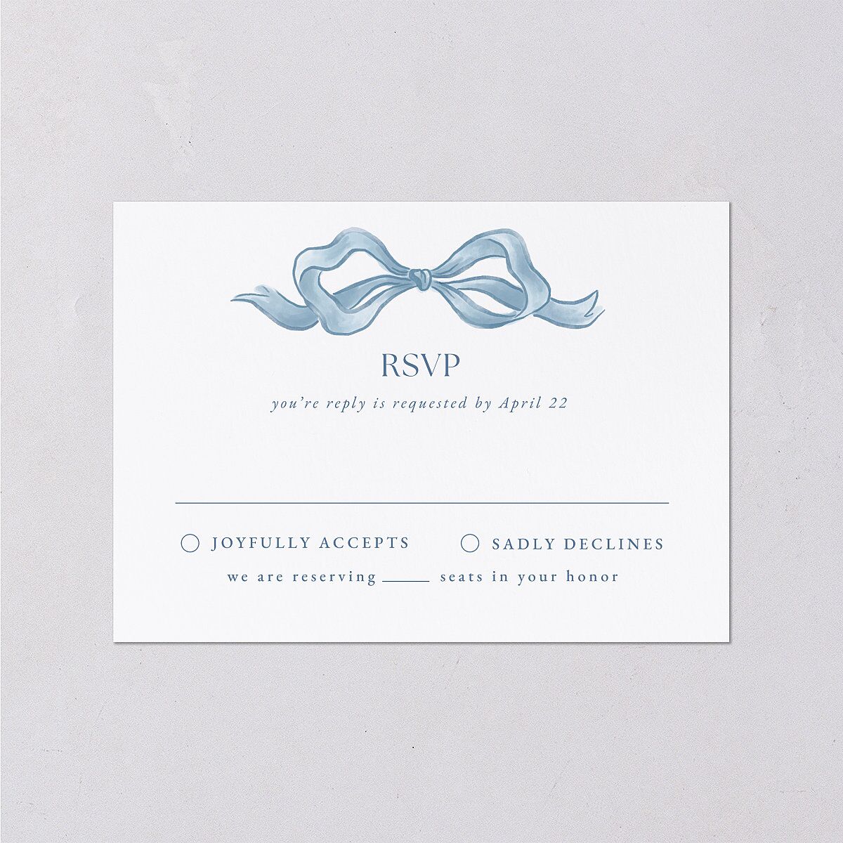 Vintage Bow Wedding Response Cards — view 1