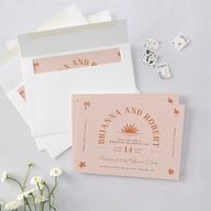 Beach Party Wedding Invitations Pink Cotton Signature Blank No Standard