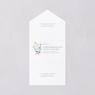 Elegant Peonies and Hydrangeas All-in-One Wedding Invitations Baby Blue Signature Light Both Recipient and Return Addresses No