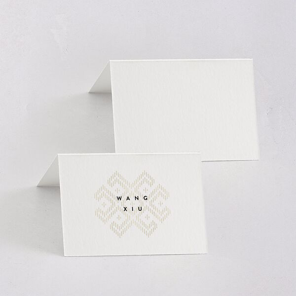 Chinese Lu Mien Place Cards Pure White Signature