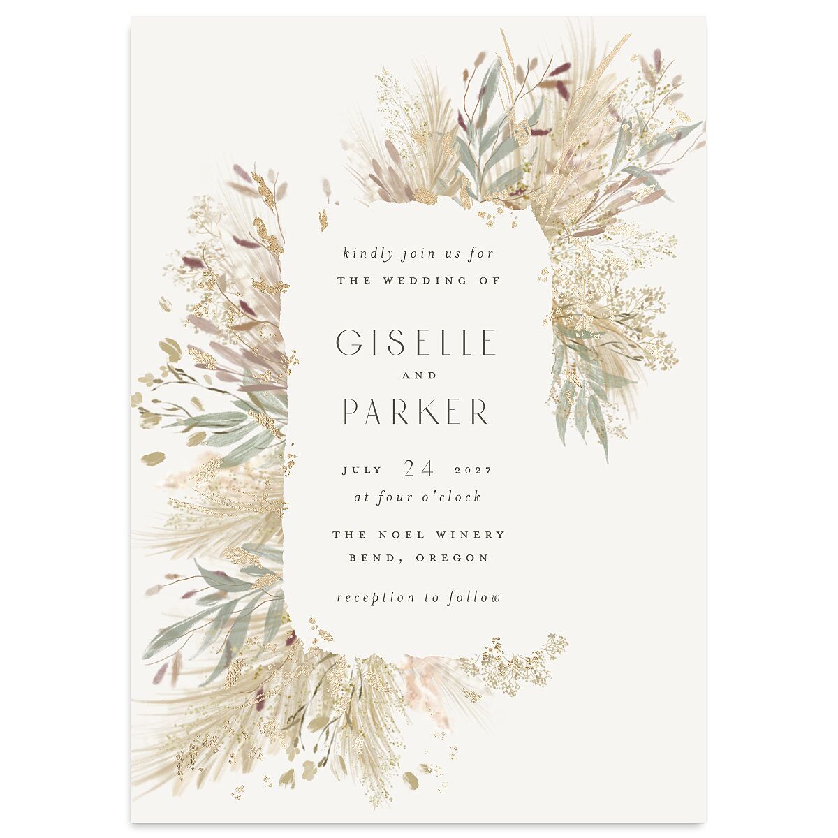 Ethereal Pampas Wedding Invitations