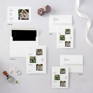 Minimal Gallery Save the Date Petite Cards Pure White Signature smooth Blank No Standard