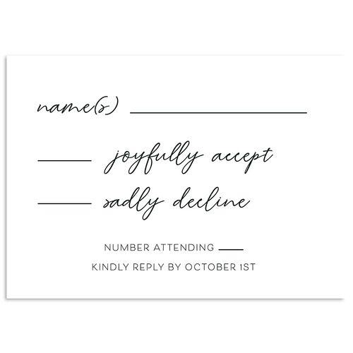 Gold Calligraphy Wedding Response Cards Moody Blue Signature Standard
