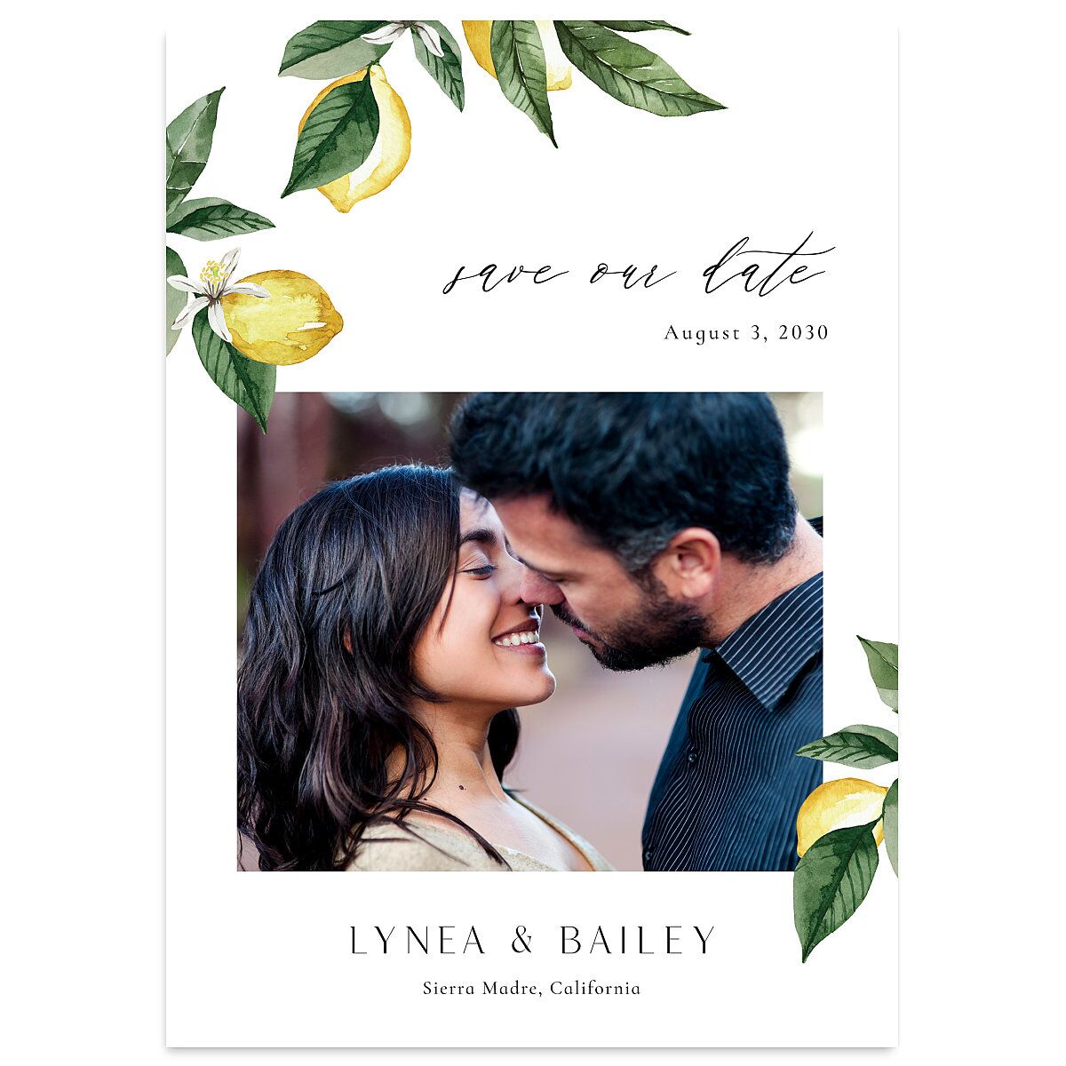 Botanical Lemon Save The Date Cards