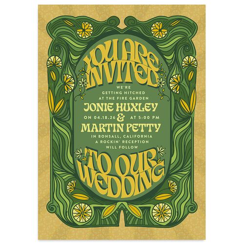 Wedstock Wedding Invitations Scottish Green Signature Blank No Standard