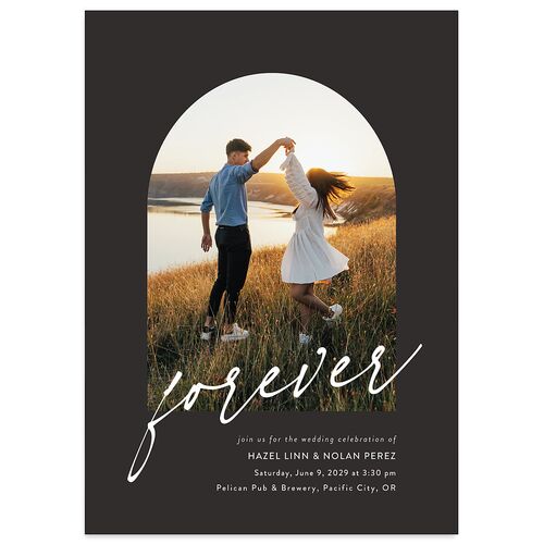 Forever Arch Wedding Invitations Charcoal Signature Blank No Standard