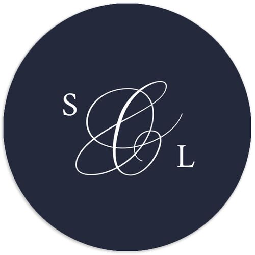 Elevated Minimalist Ampersand Wedding Stickers Navy Circle