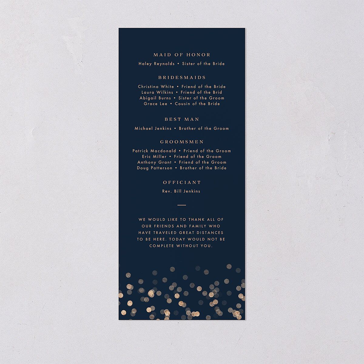 Elegant Glow Wedding Programs Navy Signature