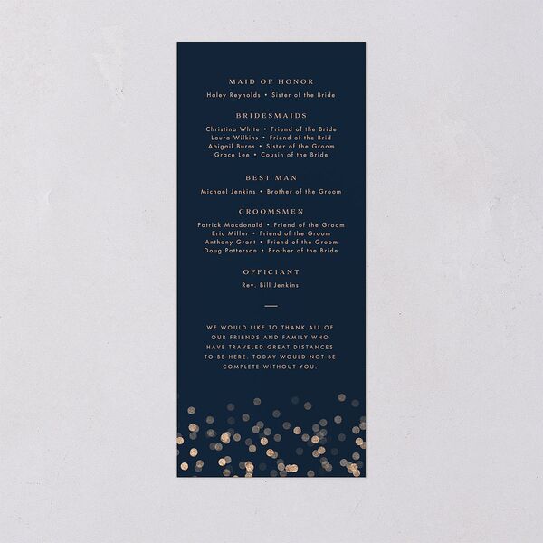 Elegant Glow Wedding Programs Navy Signature