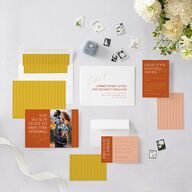 Wedding of the Century Save The Date Cards Burnt Orange Signature smooth Blank No Standard