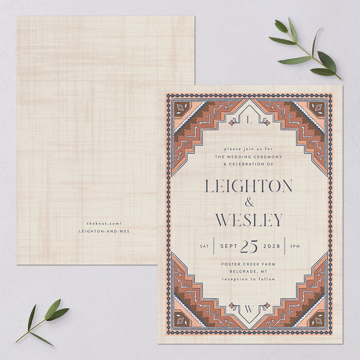 Western Tapestry Wedding Invitations — view 1
